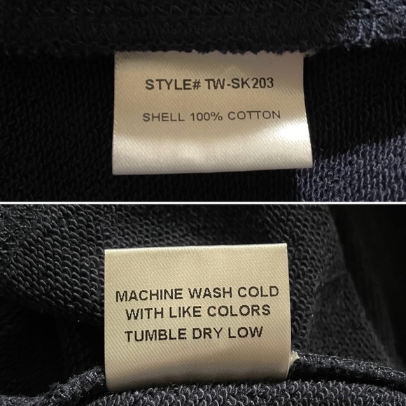 NWT The Westside Delilah Skirt Paneled Solid Navy Blue Terrycloth Size XS - Picture 8 of 8